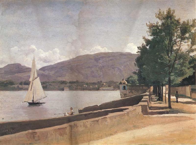 Corot Camille The quai give paquis in geneva Spain oil painting art